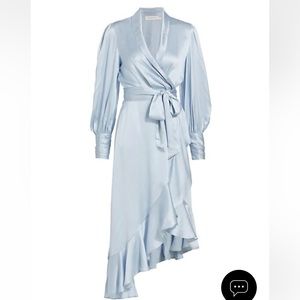 Zimmermann Asymmetric Silk Wrap Midi dress